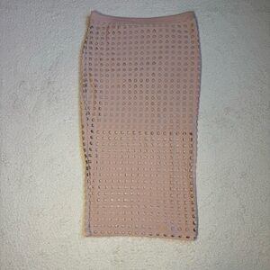 T by Alexander Wang Mesh Midi Light Pink Skirt Size Small